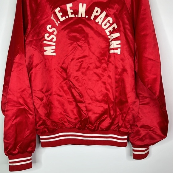 Vintage Miss Teen Pageant Red Satin Button Jacket Size S/M - Picture 6 of 12